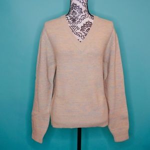 Vintage 80s Pastel V-Neck Ice Cream Colors Sweater